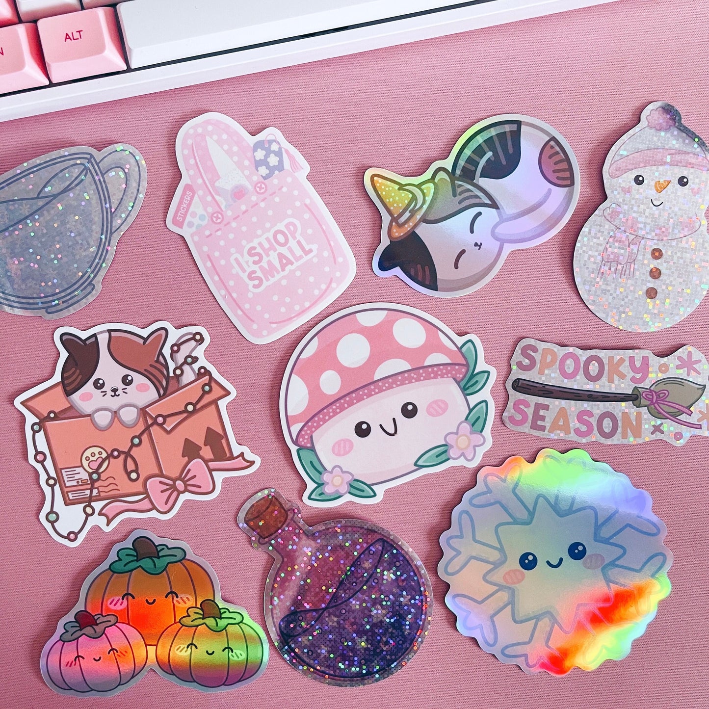 Kawaii Mushroom Clear Vinyl Sticker
