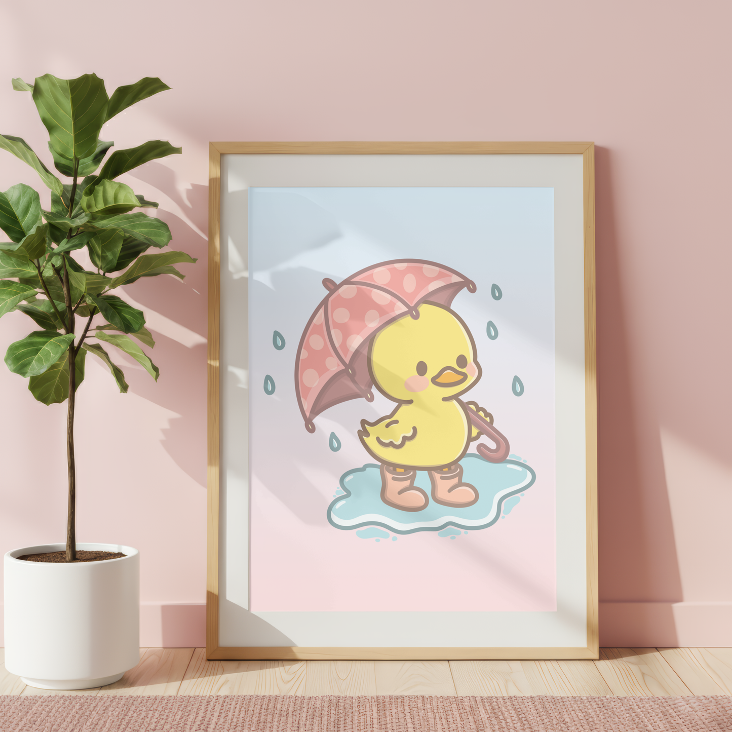 Puddle Days Duck Art Print