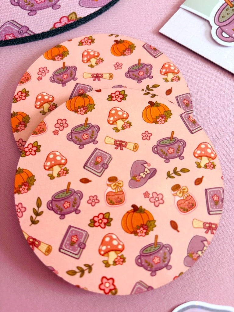 Autumn Witch Pattern Coaster