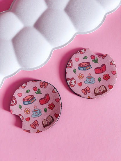 Cosy Pattern Car Coasters - Set of Two