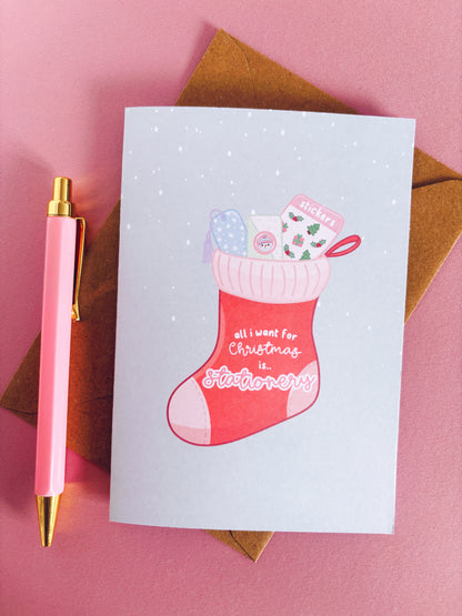Stationery Christmas Stocking Card with Envelope