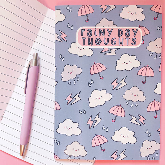 Rainy Day Thoughts A5 Lined Notebook