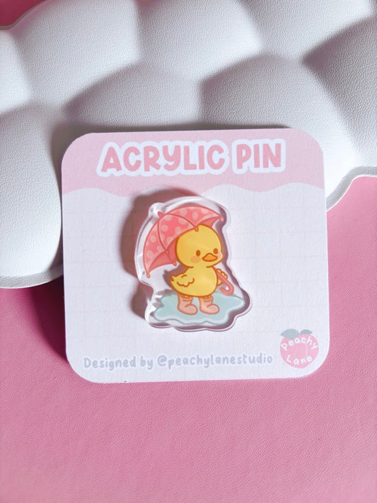 Puddle Days Duck Acrylic Pin