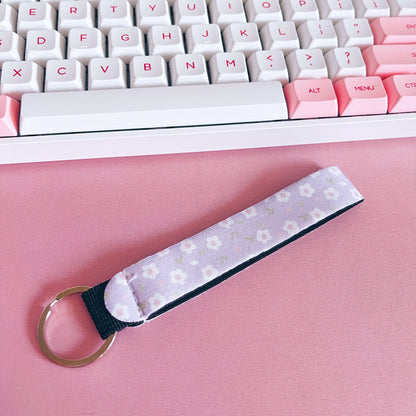 Lilac Floral Wrist Lanyard