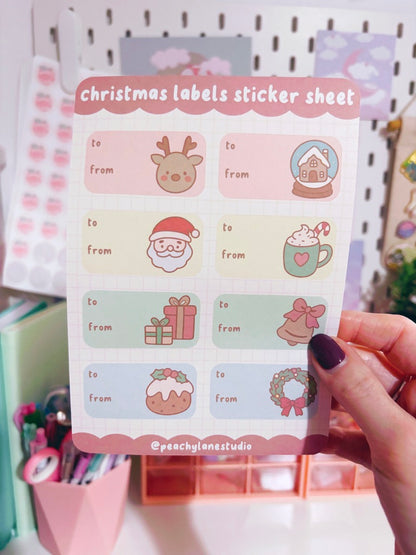 Christmas Labels Sticker Sheet