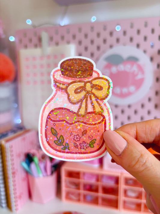 Autumn Floral Potion Holographic Glitter Vinyl Sticker