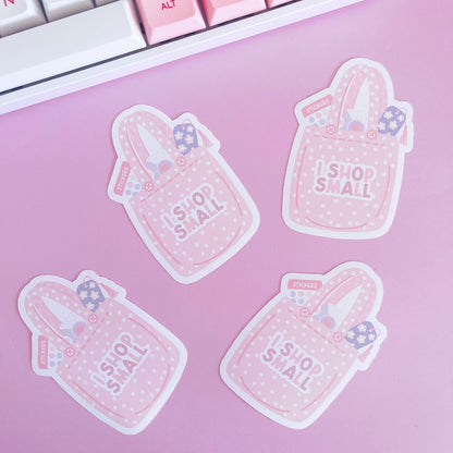 Shop Small Tote Bag Vinyl Sticker