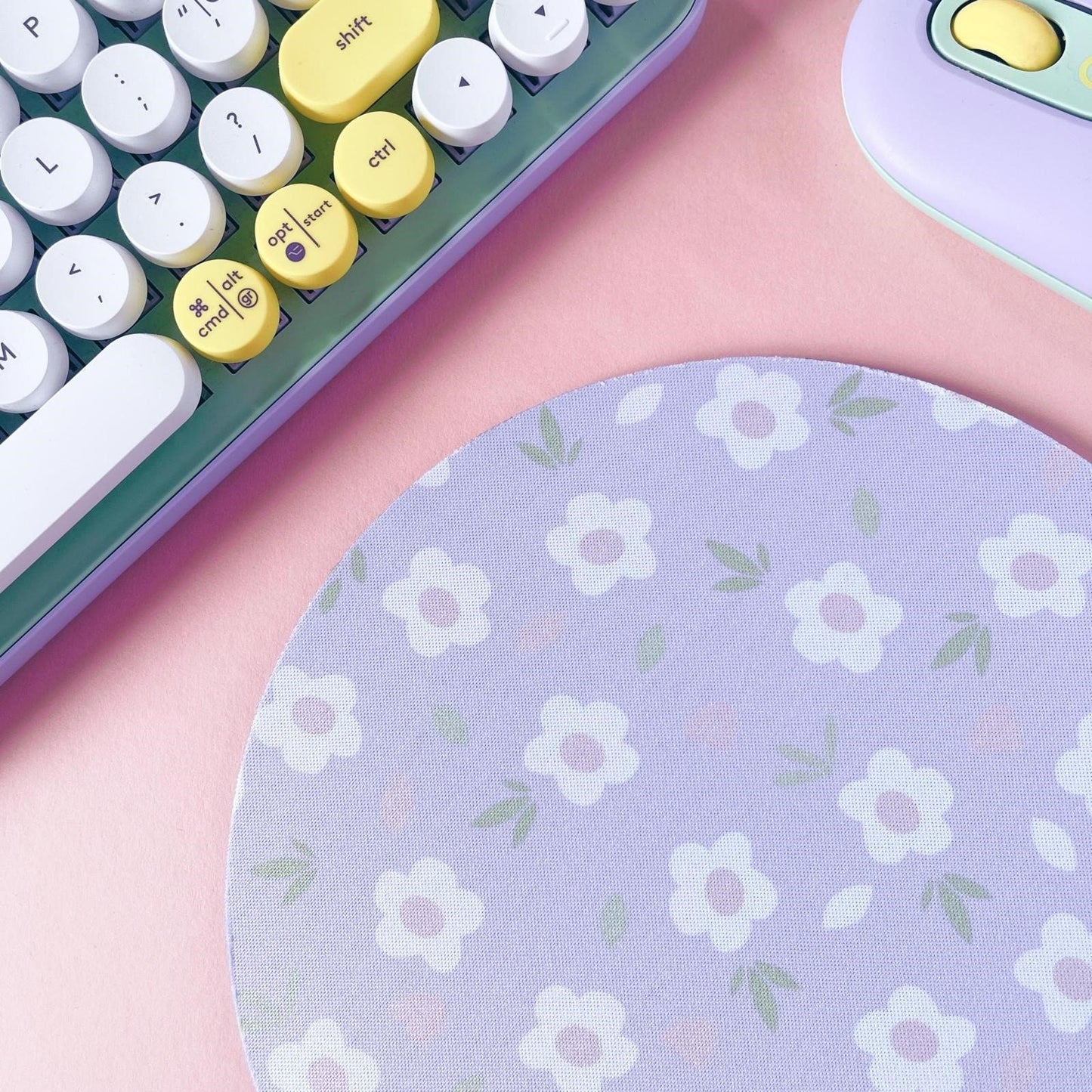 Lilac Floral Mouse Mat