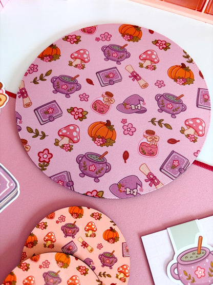 Autumn Witch Pattern Mouse Mat
