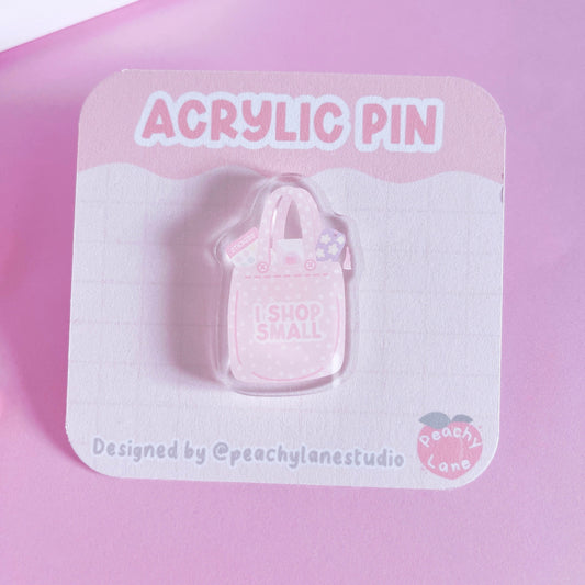 Shop Small Tote Bag Acrylic Pin