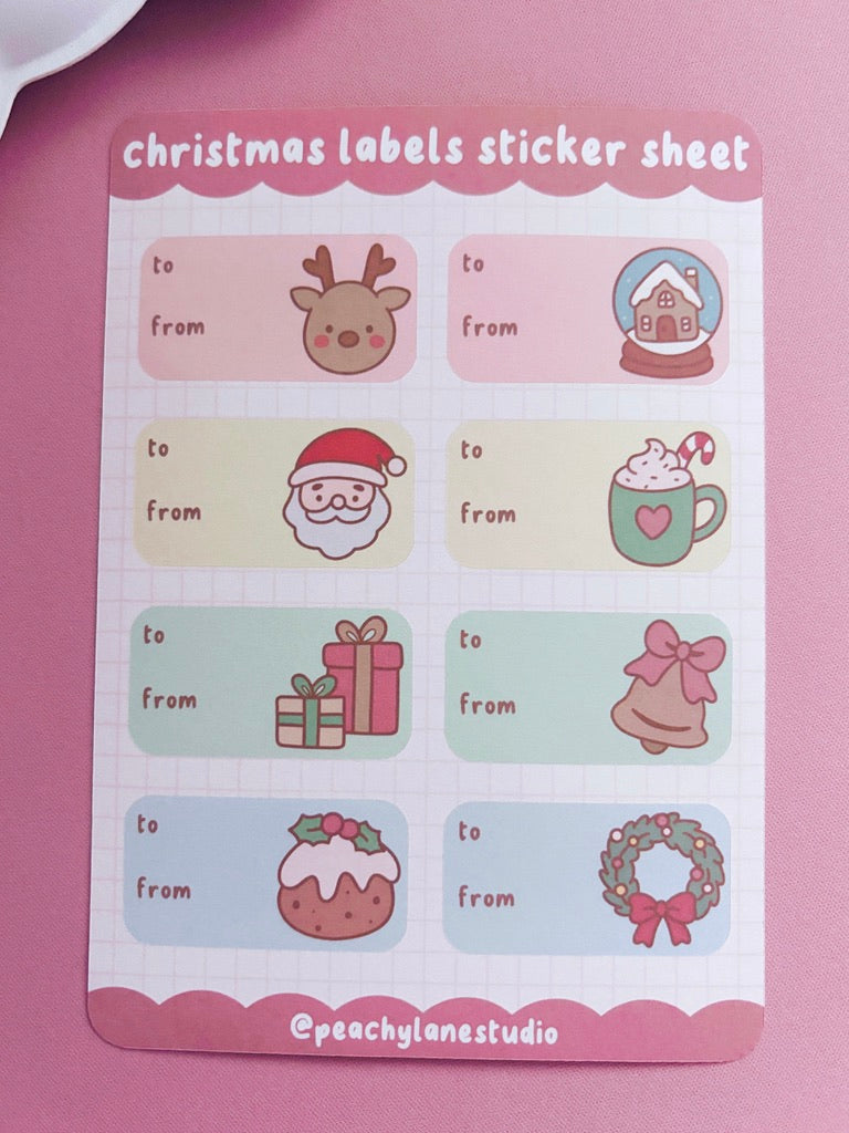 Christmas Labels Sticker Sheet