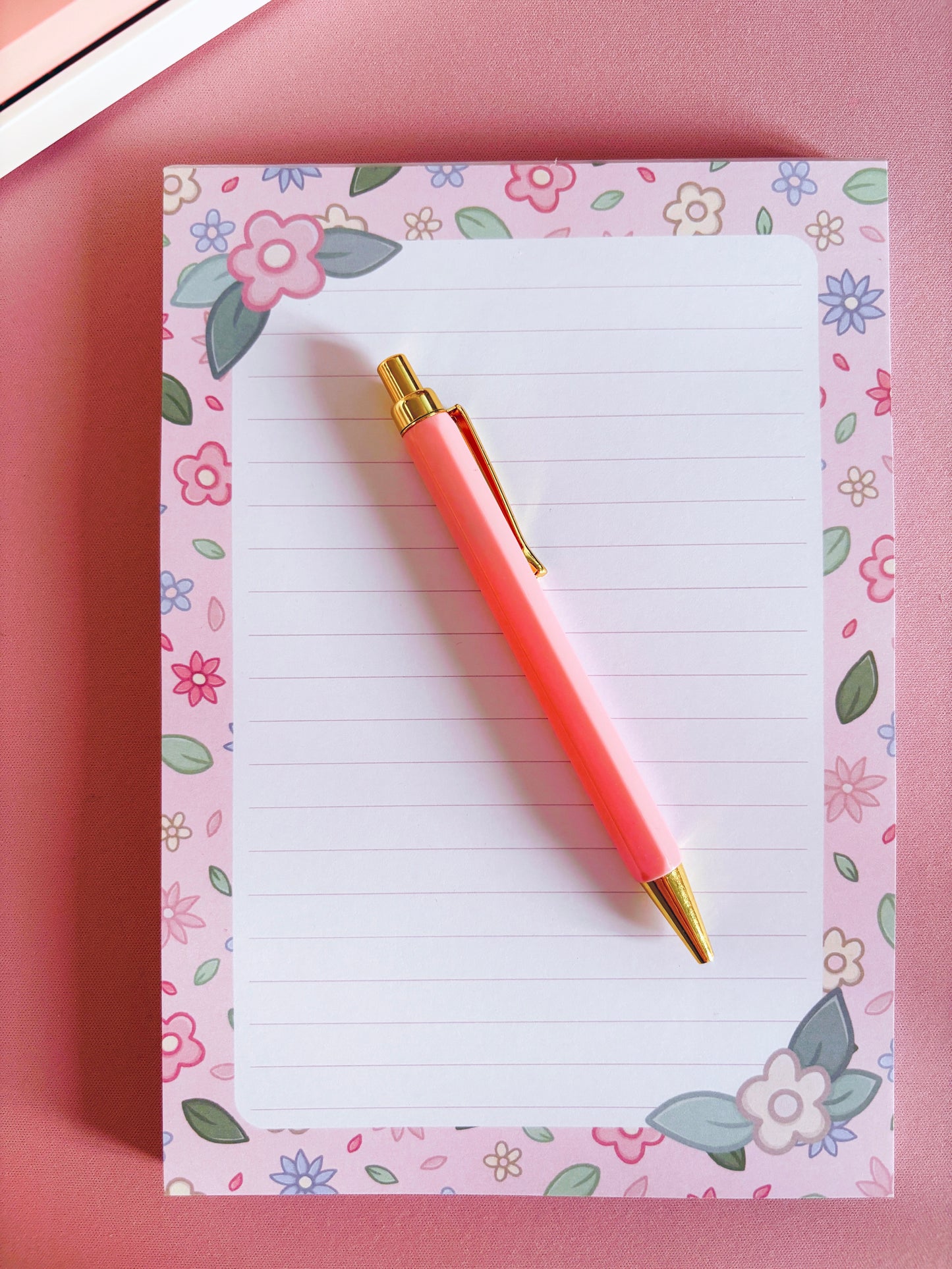 Floral Illustration Lined A5 Notepad