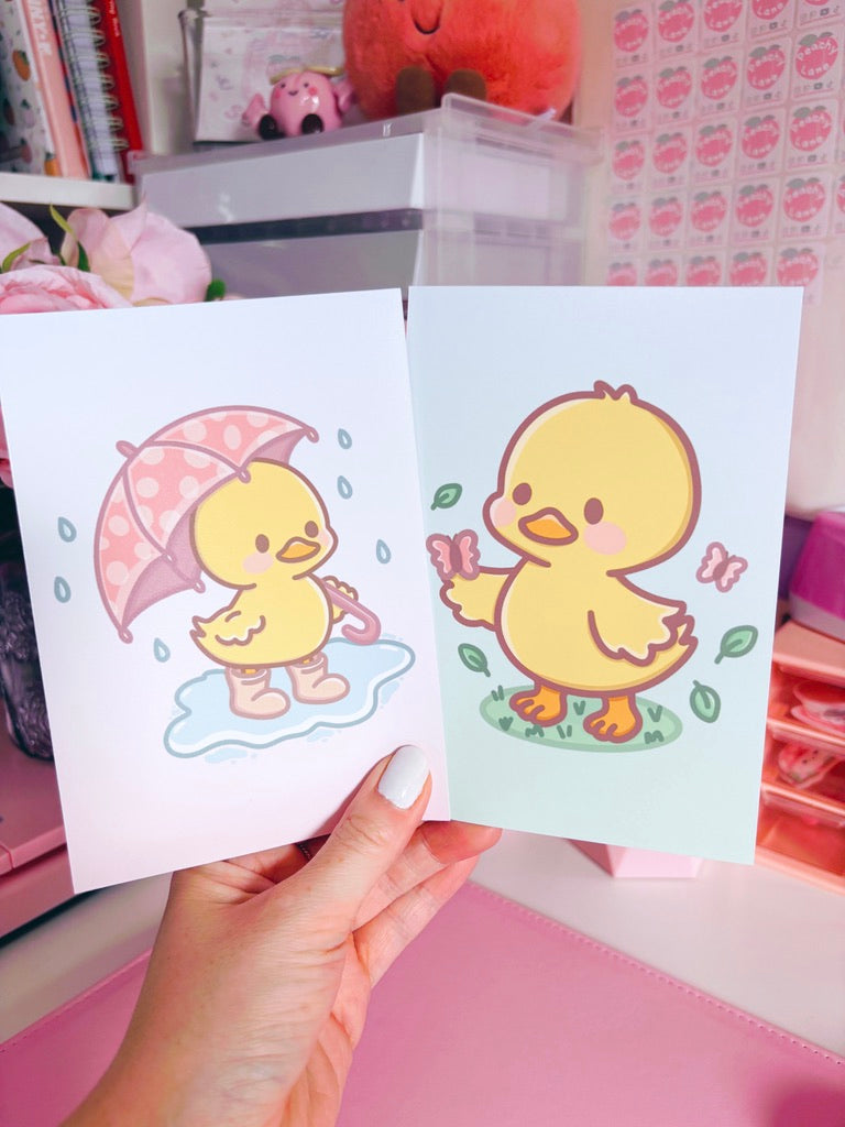 Puddle Days Duck Art Print