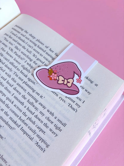 Floral Witch Hat Magnetic Bookmark
