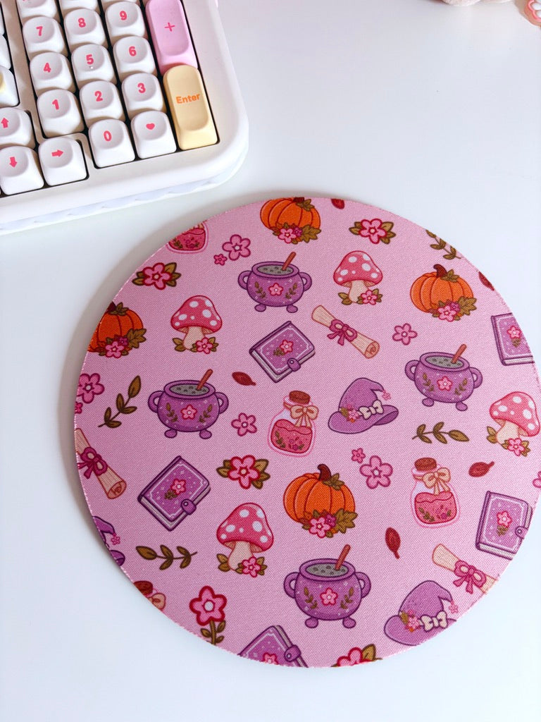 Autumn Witch Pattern Mouse Mat