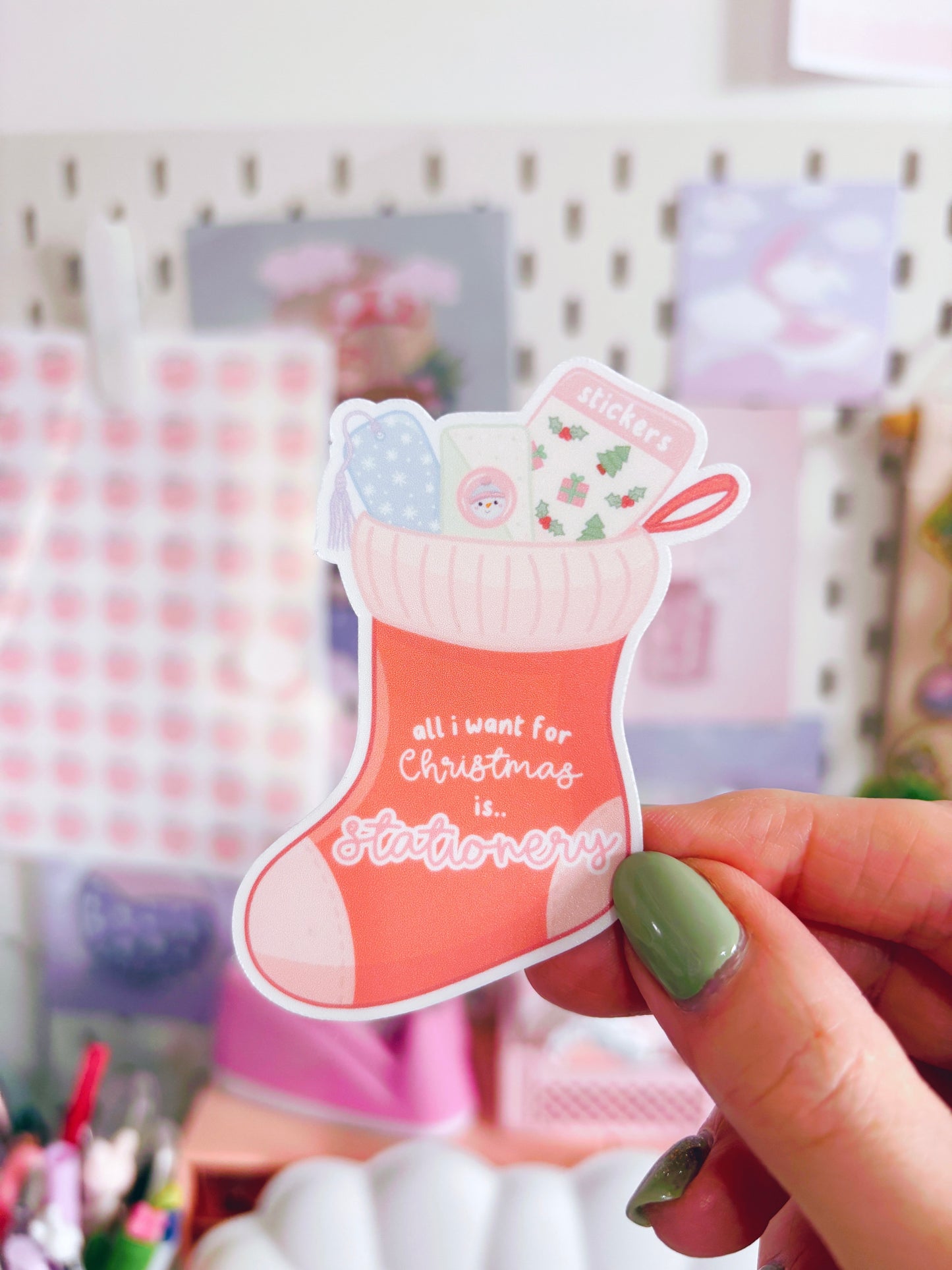 Christmas Stationery Stocking Vinyl Sticker