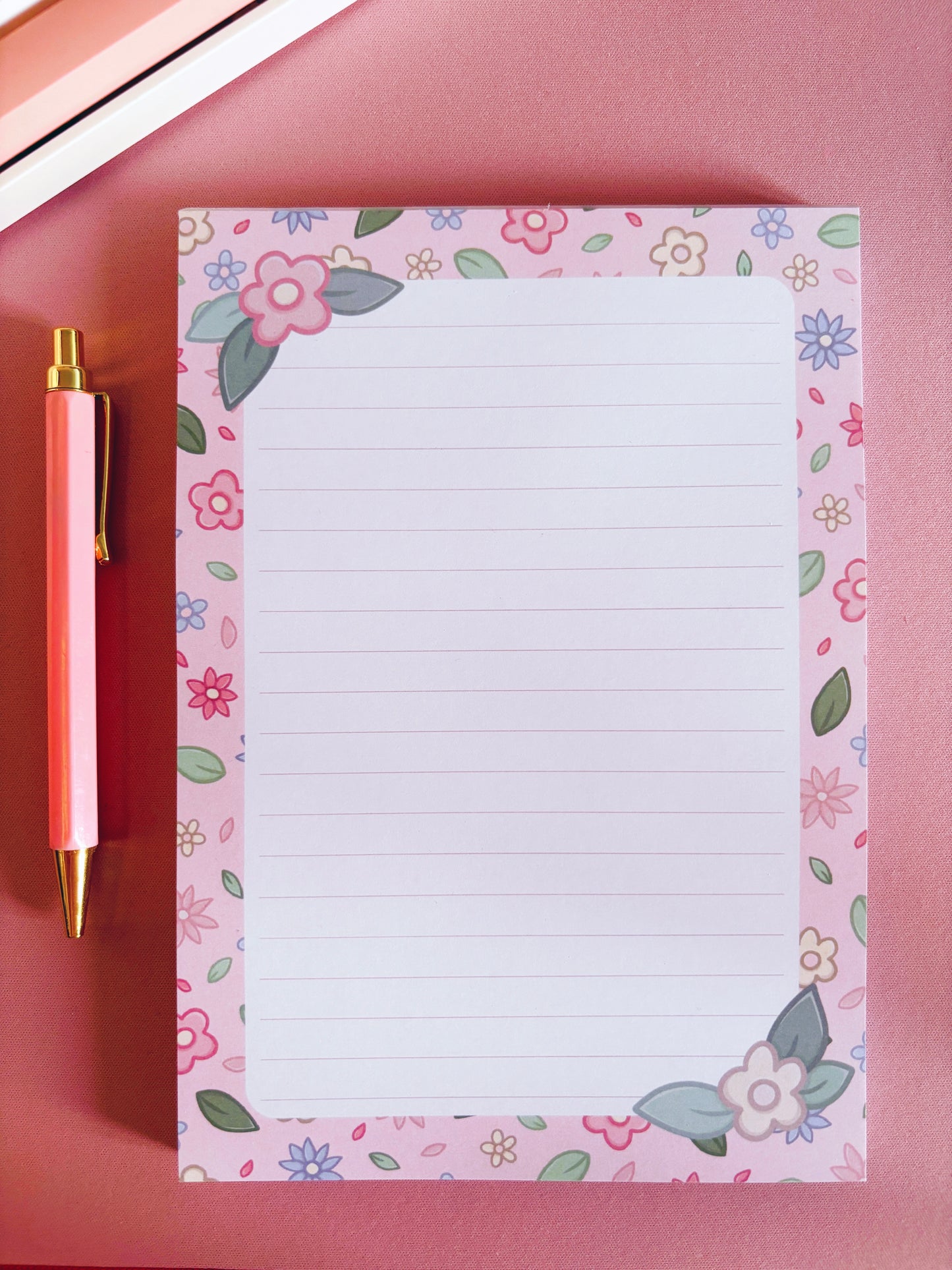 Floral Illustration Lined A5 Notepad
