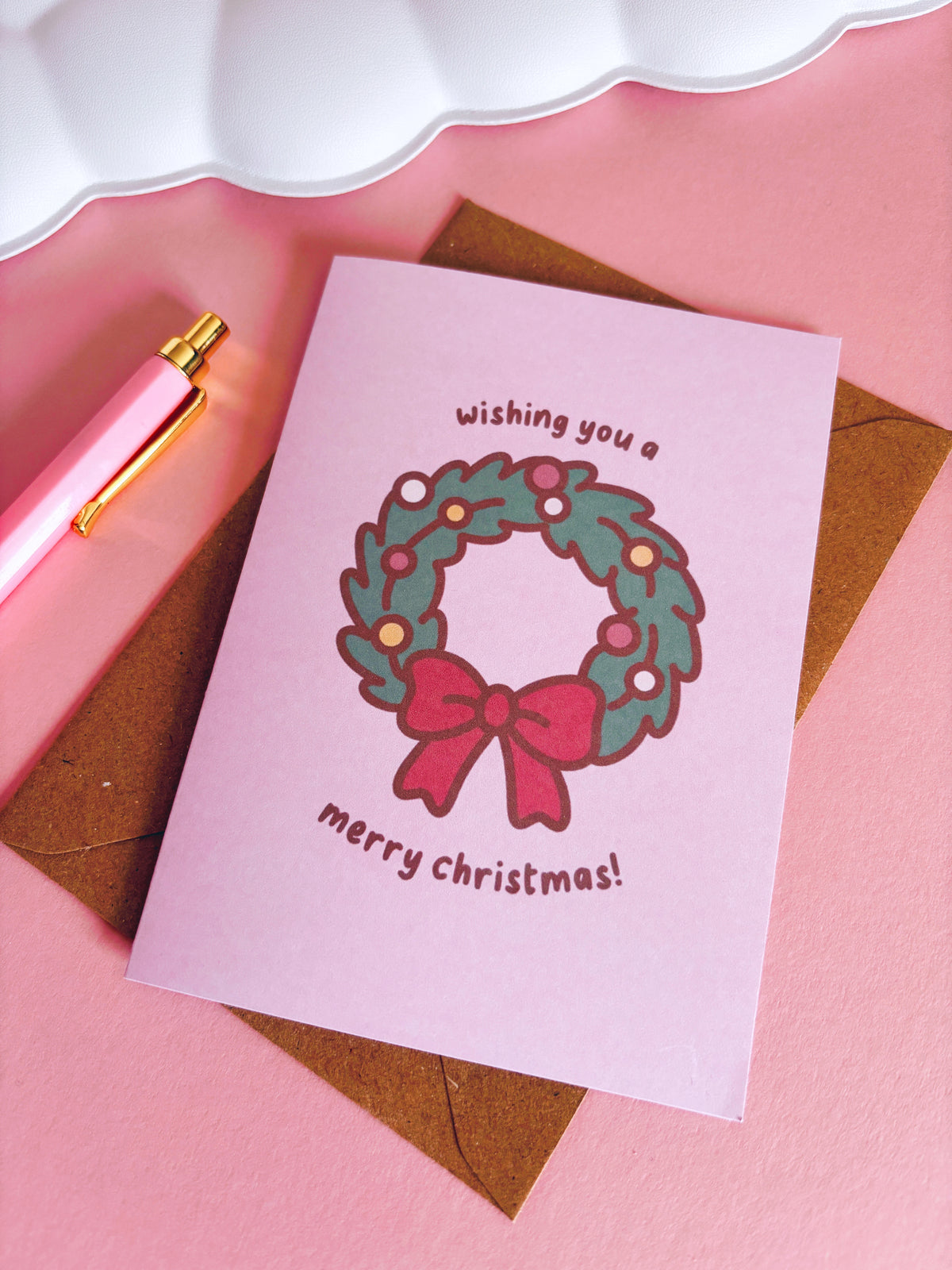 Wreath Christmas Card With Envelope