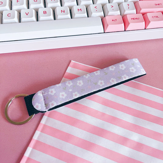 Lilac Floral Wrist Lanyard