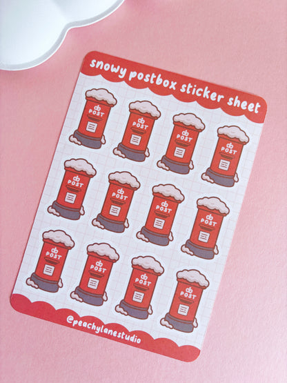Snowy Postbox Sticker Sheet