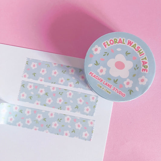 Blue Floral Washi Tape