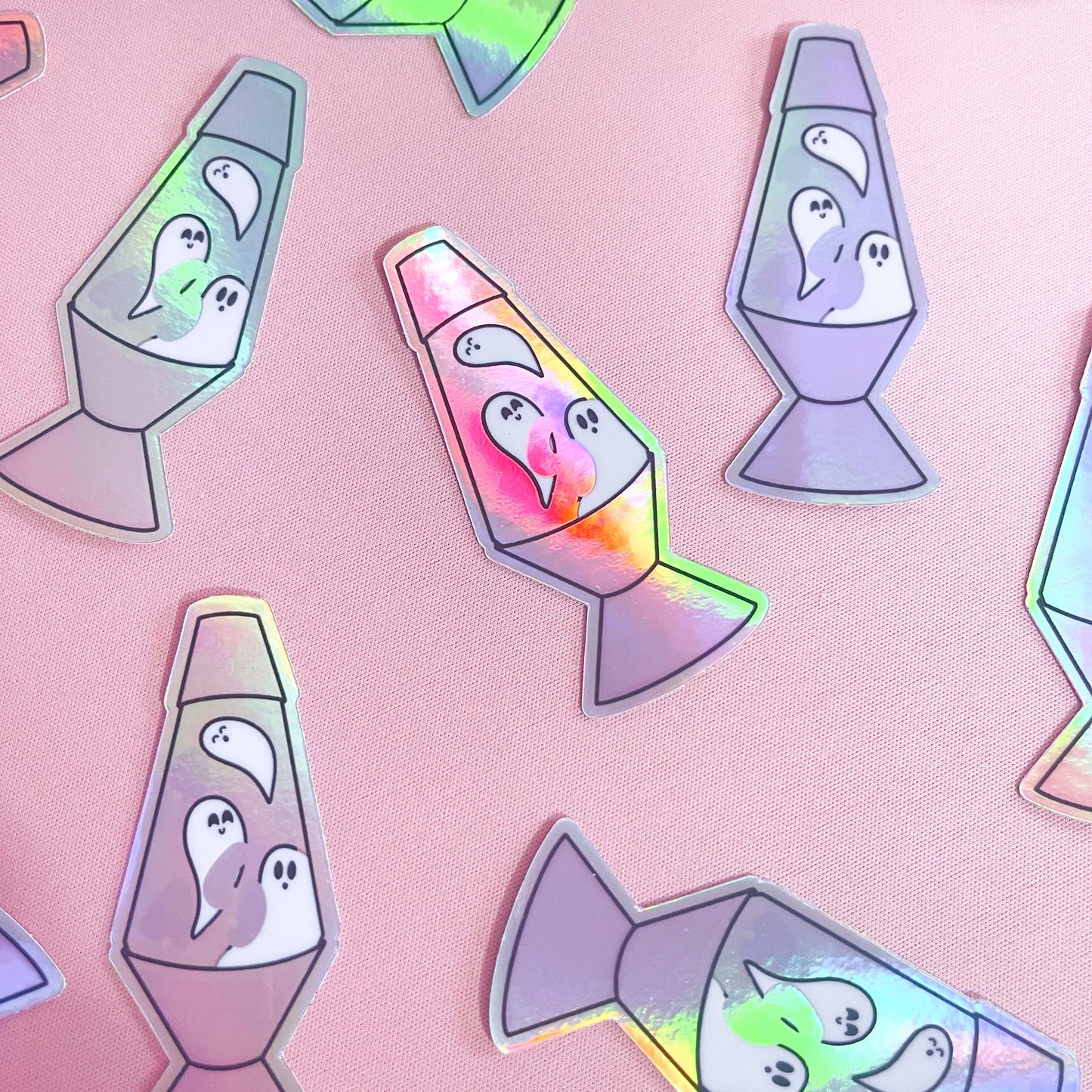 Holographic Ghostie Lava Lamp Vinyl Sticker