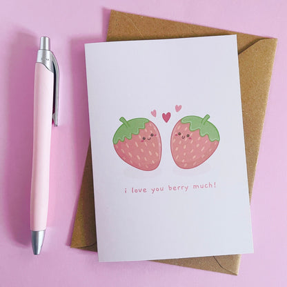 I Love You Berry Much Greetings Card With Envelope