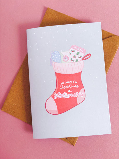Stationery Christmas Stocking Card with Envelope