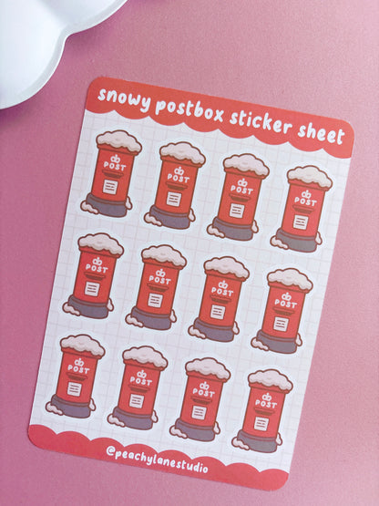 Snowy Postbox Sticker Sheet