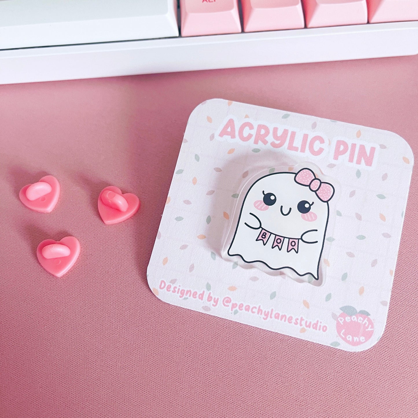 Boo Ghost Acrylic Pin