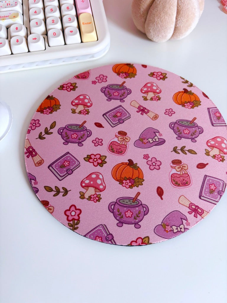Autumn Witch Pattern Mouse Mat