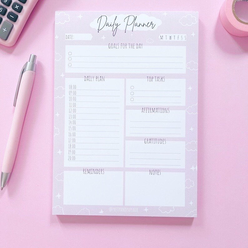 A5 Daily Planner Notepad