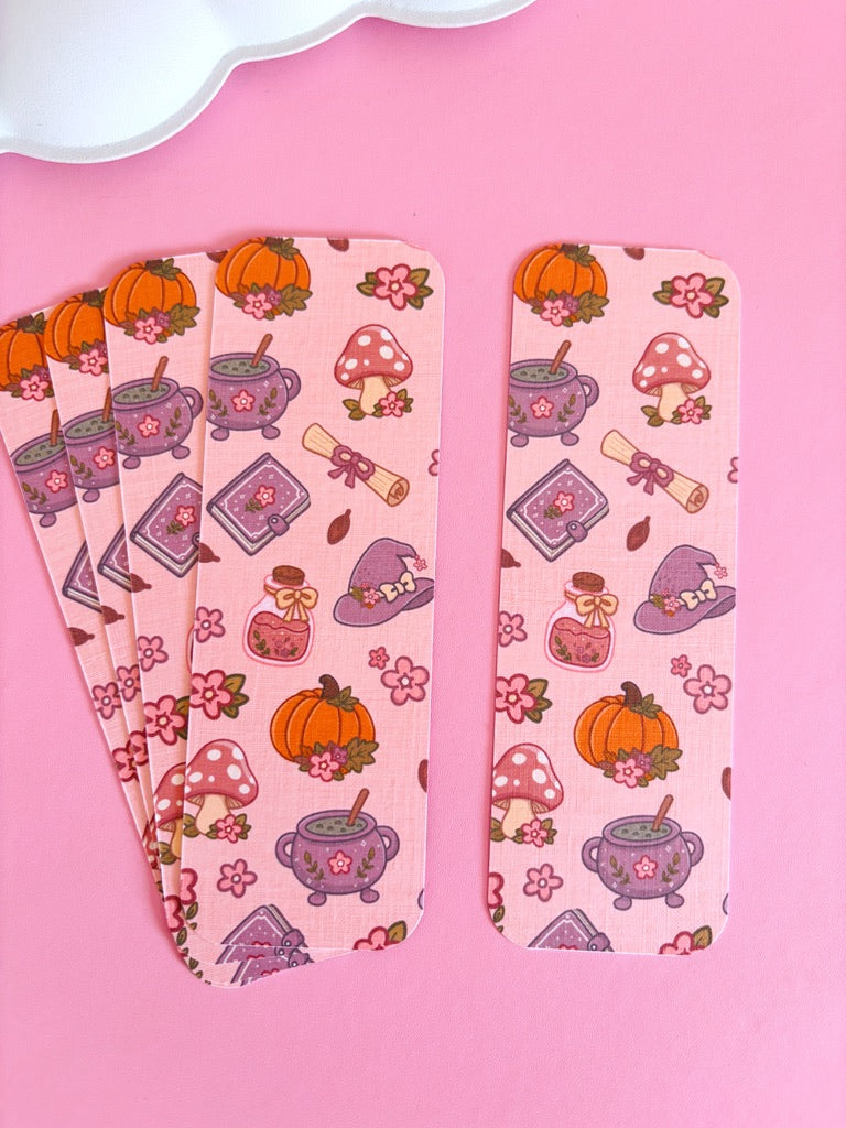 Autumn Witch Pattern Handmade Bookmark