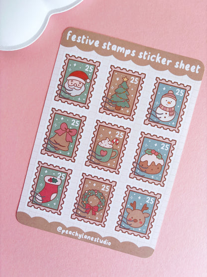 Festive Stamps Sticker Sheet