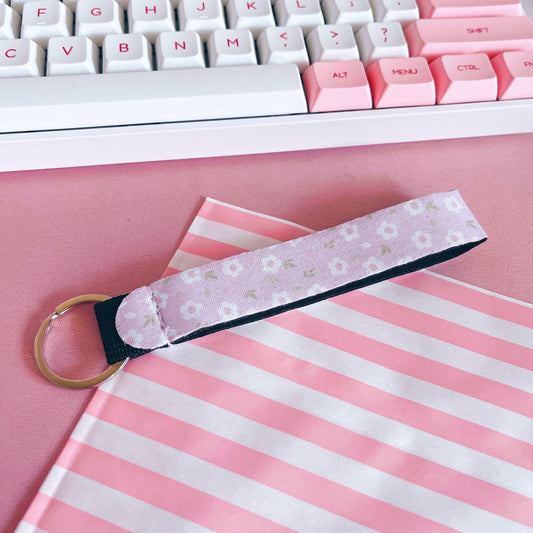 Pink Floral Wrist Lanyard