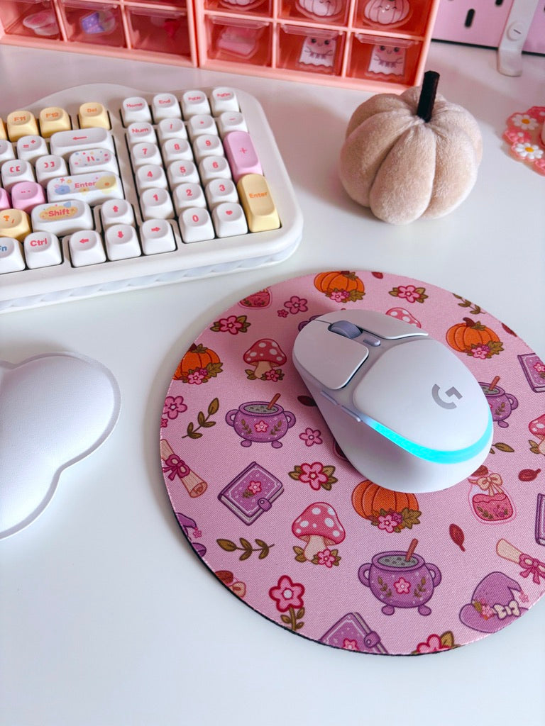 Autumn Witch Pattern Mouse Mat