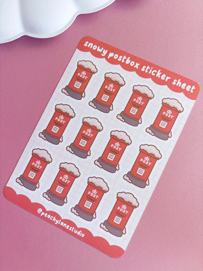 Snowy Postbox Sticker Sheet