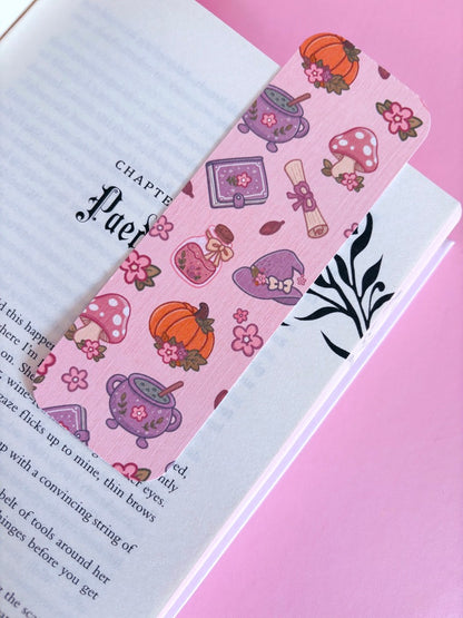 Autumn Witch Pattern Handmade Bookmark