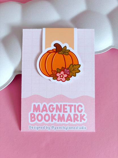 Floral Pumpkin Magnetic Bookmark