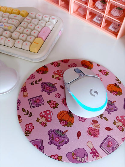 Autumn Witch Pattern Mouse Mat