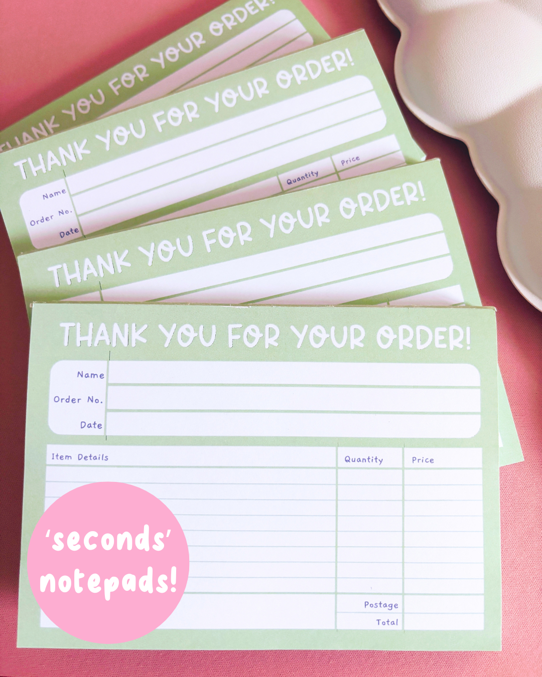 SECONDS SALE Green Small Business Invoice Notepad A6
