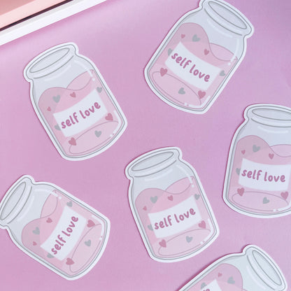 Self Love Jar Vinyl Sticker