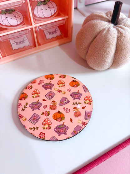 Autumn Witch Pattern Coaster