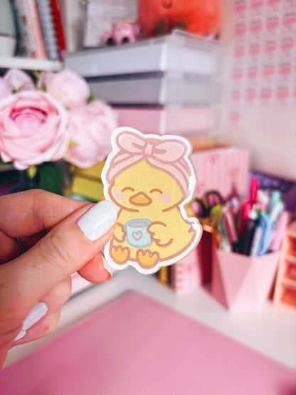 Self Care Duck Glitter Acrylic Magnet