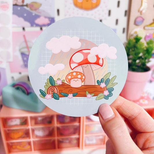 Mushroom Rainy Art Coaster
