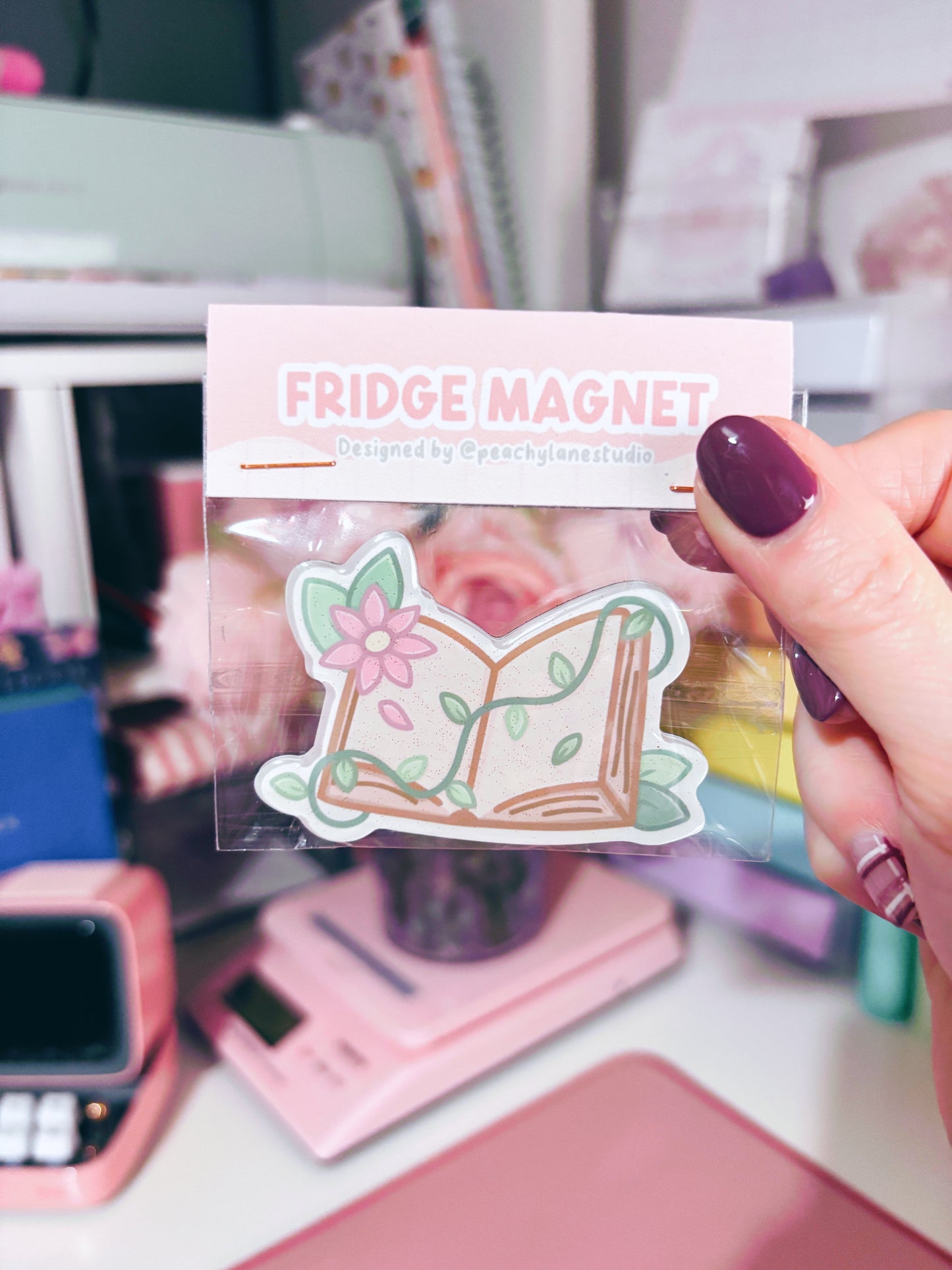 Open Book Glitter Acrylic Magnet