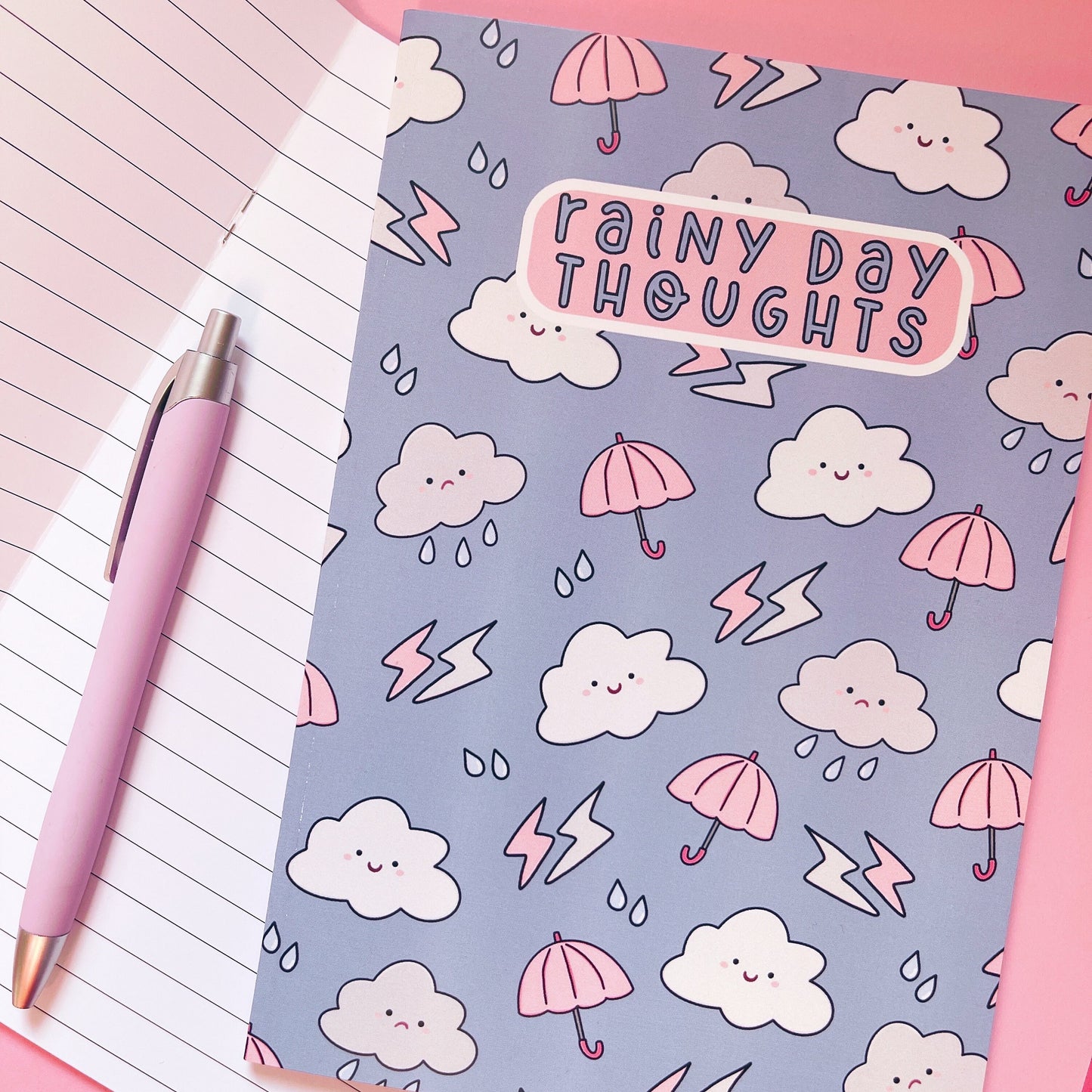 Rainy Day Thoughts A5 Lined Notebook
