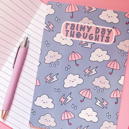 Rainy Day Thoughts A5 Lined Notebook