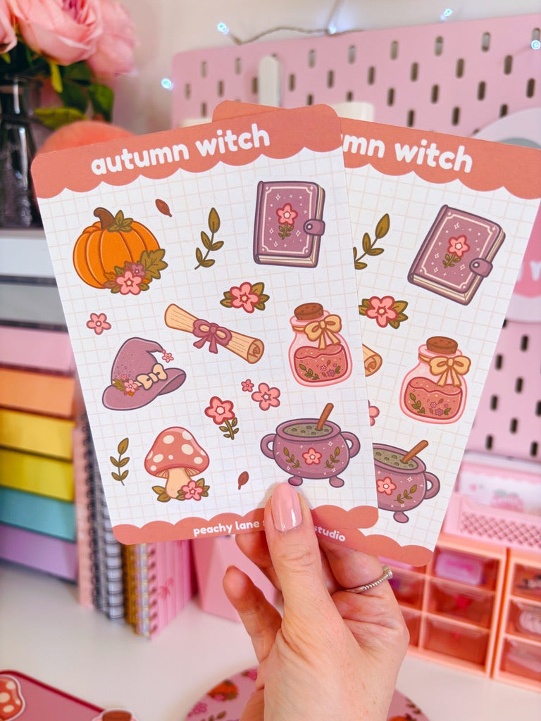 Autumn Witch Sticker Sheet