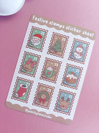 Festive Stamps Sticker Sheet